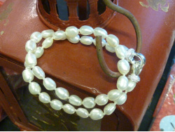Süsswasser-Perlen-Armband, 2-reihig