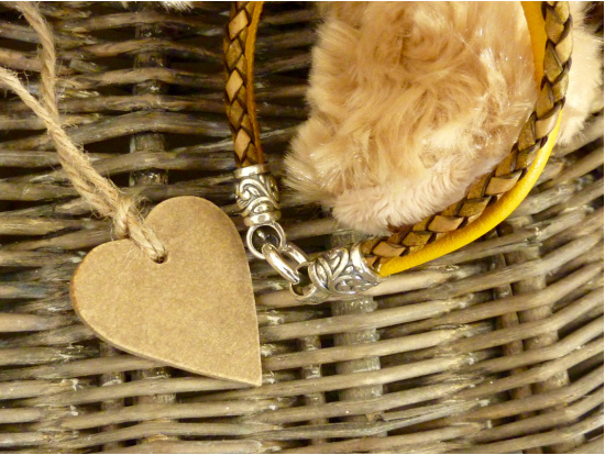 Senfgelbes Leder-Armband 2-reihig