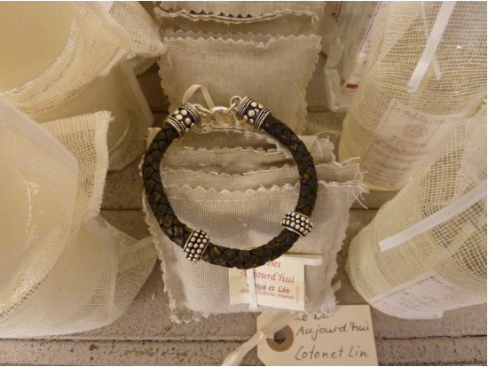 Leder-Armband Antik-Look, 2 Silberringe