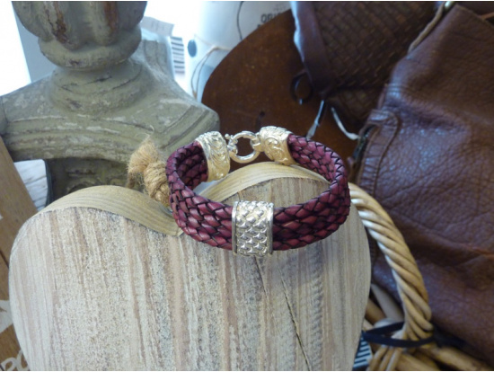 Violettes Armband, 4-reihig, mit Silberreif