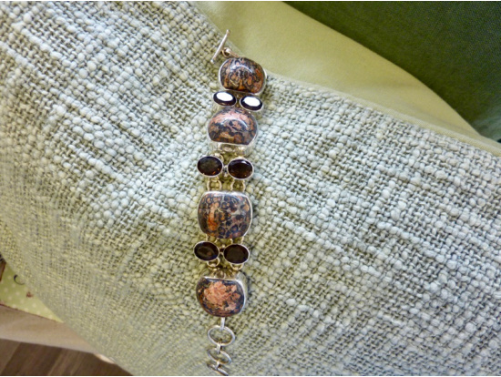 Armband "India" mit Cobra Jaspis und Rauchquarz