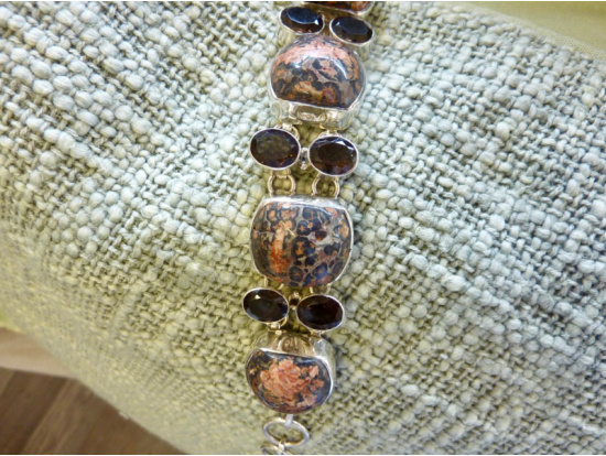 Armband "India" mit Cobra Jaspis und Rauchquarz