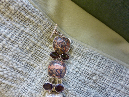 Armband "India" mit Cobra Jaspis und Rauchquarz