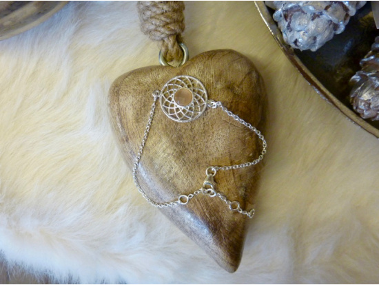 Silber-Armband mit Mondstein in Silberblume