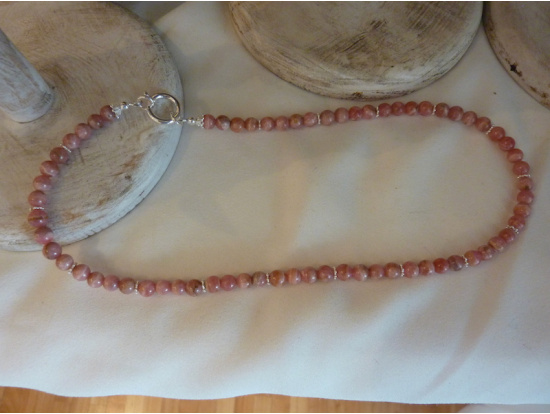 Rhodosonit-Halskette 6mm Kugeln
